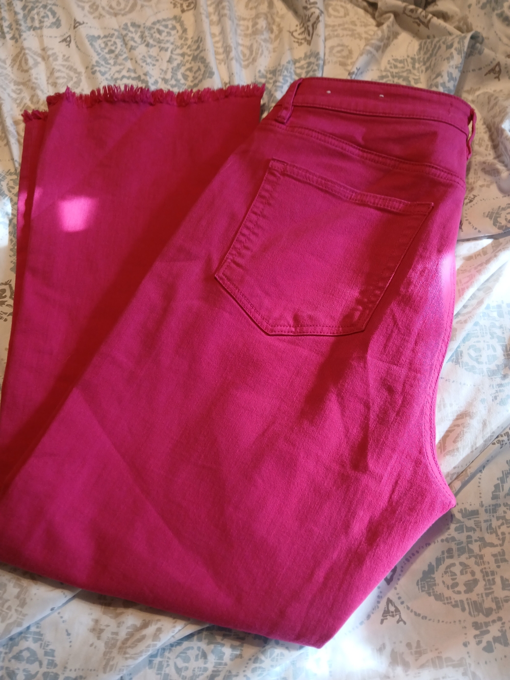 LOFT Hot Pink Cropped Ankle Jeans